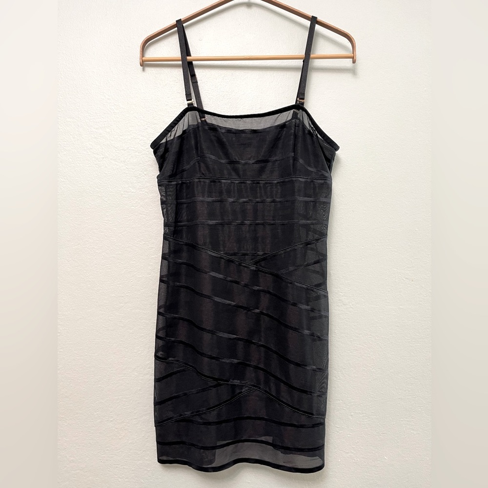 Natori Sheer Mini Dress, Black Sz M